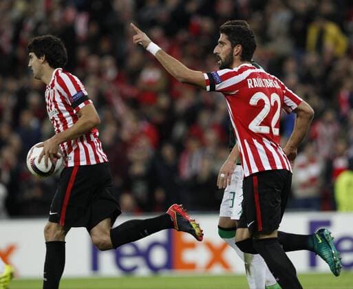 UEFA Europa League, Athletic de Bilbao vs Sassuolo Calcio: Raul Garcia celebra su gol del empate  xDAVIDxS.xBUSTAMANTEx xx