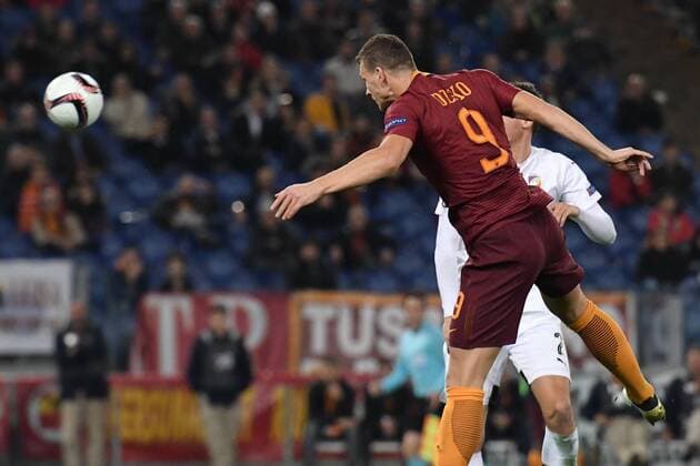 Gol Edin Dzeko Roma Goal celebration 2-1 Europa Football League 2016 2017 AS Roma - Viktoria Plzen AndreaxStaccioli