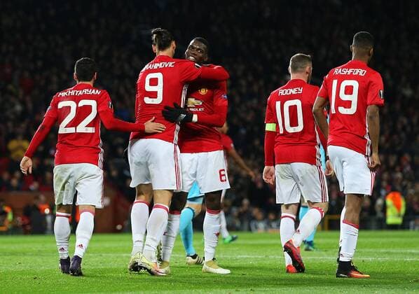 Zlatan Ibrahimovic of Manchester United ManU celebrates after scoring his sides third goal during the UEFA Europa League match at Old Trafford, Manchester. Picture date: November 24th 2016. Pic Matt McNulty Sportimage EDITORIAL USE ONLY. No use with unauthorised audio, video, data, fixture lists, club league logos or live services. Online in-match use limited to 120 images, no video emulation. No use in betting, games or single club league player publications.