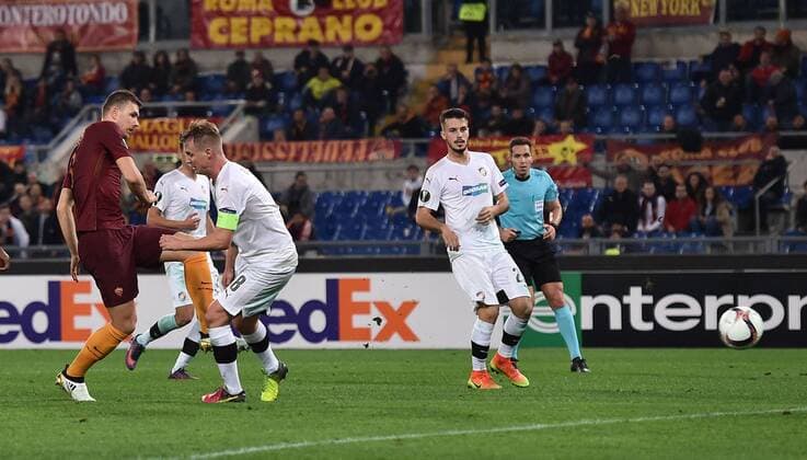 Fußball, EL, AS Rom - Viktoria Pilsen As Roma 24 11 2016 - Europa League AS Rom - Viktoria Pilsen gol Edin Dzeko 