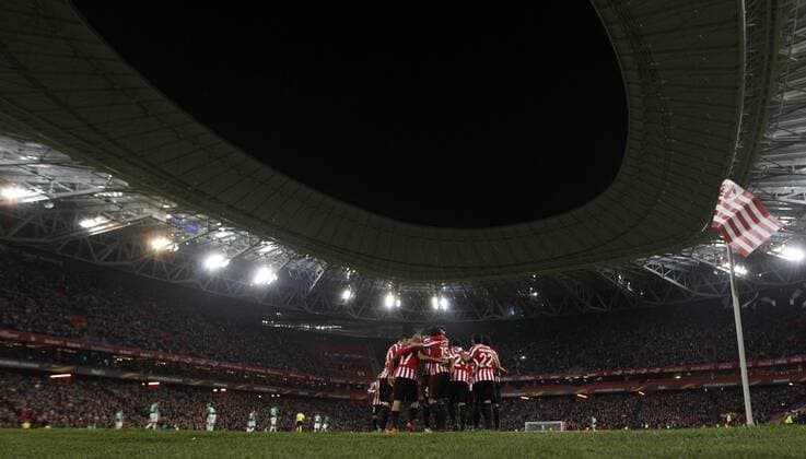 Fußball, EL, Athletic Bilbao - Sassuolo Calcio Fußball, BILBAO UEFA Europa League Celebracion Inigo Lekue  xDAVIDxS.xBUSTAMANTEx xx