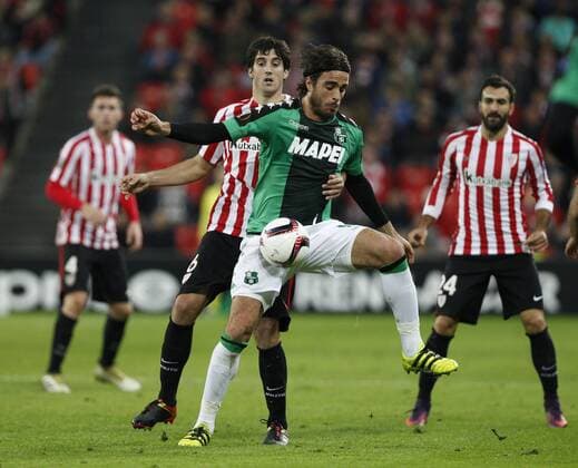 Fußball, EL, Athletic Bilbao - Sassuolo Calcio Fußball, BILBAO UEFA Europa League Alessandro Matri  xDAVIDxS.xBUSTAMANTEx xx