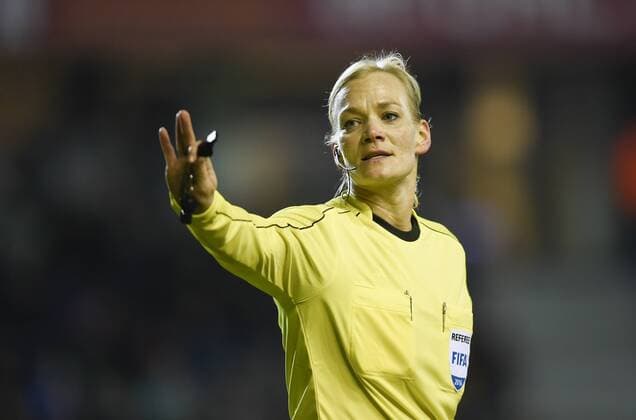 The referee Bibiana Steinhaus pictured during a friendly game between Belgium and The Netherlands (in preparation for Euro2017), Thursday 24 November 2016 in Leuven. The Red Flames will play the Uefa Women s Euro 2017 that will take place from July 16th to August 6th in The Netherlands. JOHNxTHYS  x04983289x