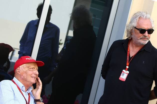 Abu Dhabi Grand Prix, UAE 24 - 27 November 2016 26.11.2016 - Nikki Lauda (AU), Mercedes and Flavio Briatore (ITA) 