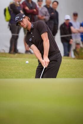 MELBOURNE, VIC - NOVEMBER 27: Thomas Pieters of Belgium takes his shot on the final day of the ISPS HANDA World Cup of Golf on November 27, 2016, at Kingston Heath Golf Club in Melbourne, Australia. (Photo by Jason Heidrich Icon Sportswire) GOLF: NOV 27 World Cup of Golf - Final Round Icon161127125 EDITORIAL USE ONLY