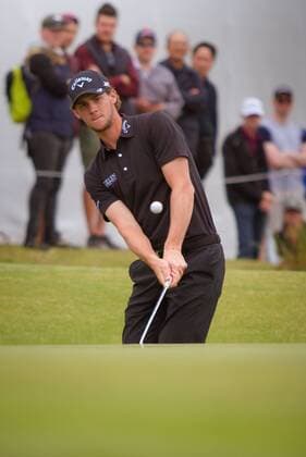 MELBOURNE, VIC - NOVEMBER 27: Thomas Pieters of Belgium takes his shot on the final day of the ISPS HANDA World Cup of Golf on November 27, 2016, at Kingston Heath Golf Club in Melbourne, Australia. (Photo by Jason Heidrich Icon Sportswire) GOLF: NOV 27 World Cup of Golf - Final Round Icon161127126 EDITORIAL USE ONLY
