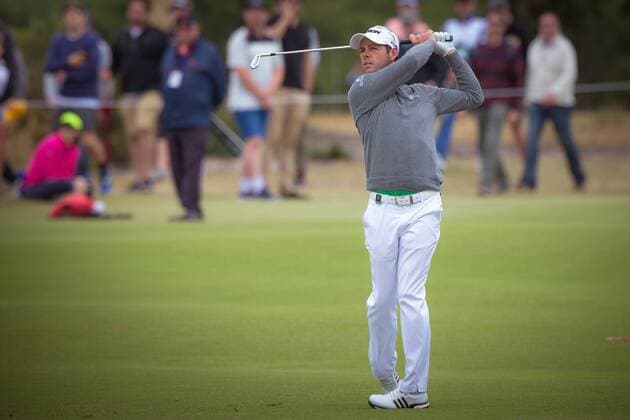 MELBOURNE, VIC - NOVEMBER 27: Jaco Van Zyl of South Africa watches his ball on the fairway on the final day of the ISPS HANDA World Cup of Golf on November 27, 2016, at Kingston Heath Golf Club in Melbourne, Australia. (Photo by Jason Heidrich Icon Sportswire) GOLF: NOV 27 World Cup of Golf - Final Round Icon161127108 EDITORIAL USE ONLY
