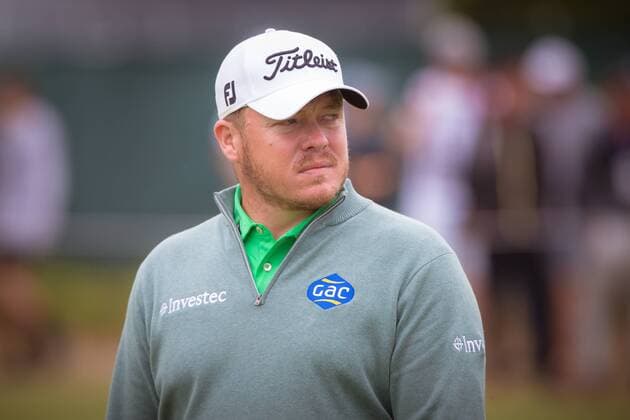 MELBOURNE, VIC - NOVEMBER 27: George Coetzee of South Africa looks unimpressed with his shot on the final day of the ISPS HANDA World Cup of Golf on November 27, 2016, at Kingston Heath Golf Club in Melbourne, Australia. (Photo by Jason Heidrich Icon Sportswire) GOLF: NOV 27 World Cup of Golf - Final Round Icon161127109 EDITORIAL USE ONLY