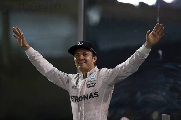 Formel 1, GP von Abu Dhabi, Nico Rosberg ist Weltmeister Abu Dhabi Grand Prix, UAE 24 - 27 November 2016 27.11.2016 - Race, 2nd place Nico Rosberg (GER) Mercedes AMG F1 W07 Hybrid and Champion 2016 