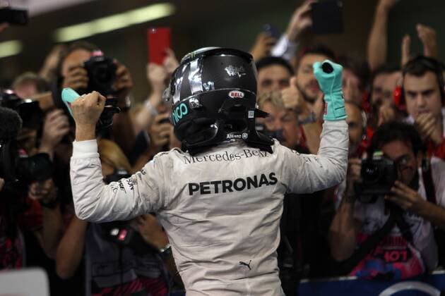Abu Dhabi Grand Prix, UAE 24 - 27 November 2016 27.11.2016 - Race, 2nd place Nico Rosberg (GER) Mercedes AMG F1 W07 Hybrid and Champion 2016 