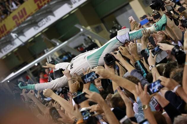 Abu Dhabi Grand Prix, UAE 24 - 27 November 2016 27.11.2016 - Race, 2nd place Nico Rosberg (GER) Mercedes AMG F1 W07 Hybrid and Champion 2016 