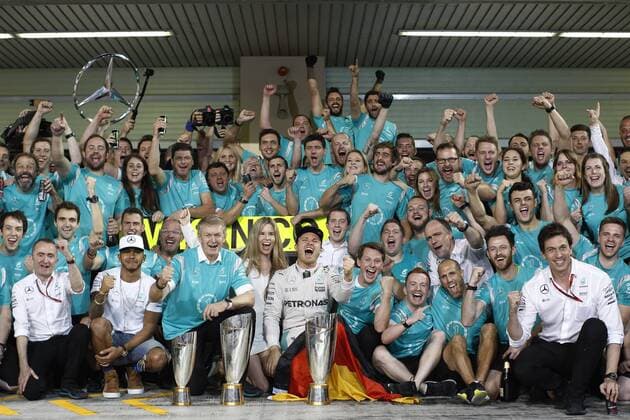 Formel 1, GP von Abu Dhabi, Nico Rosberg ist Weltmeister Motorsports: FIA Formula One World Championship WM Weltmeisterschaft 2016, Grand Prix of Abu Dhabi, 6 Nico Rosberg (GER, Mercedes AMG Petronas Formula One Team), xHOCHxZWEIx