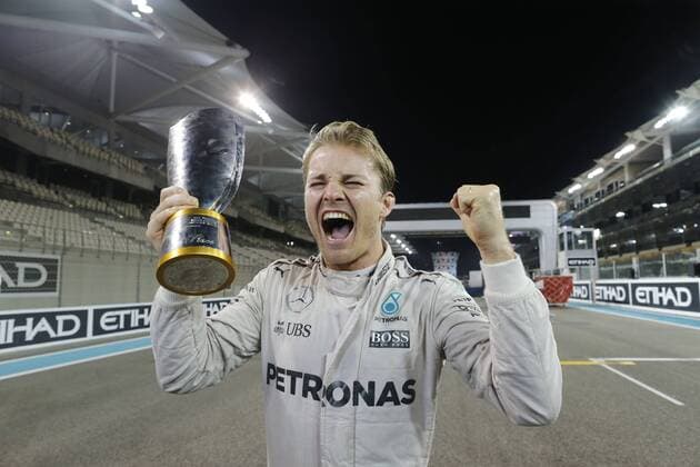 Formel 1, GP von Abu Dhabi, Nico Rosberg ist Weltmeister Motorsports: FIA Formula One World Championship WM Weltmeisterschaft 2016, Grand Prix of Abu Dhabi, 6 Nico Rosberg (GER, Mercedes AMG Petronas Formula One Team), xHOCHxZWEIx