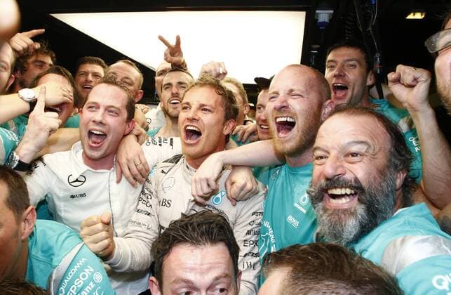 Formel 1, GP von Abu Dhabi, Nico Rosberg ist Weltmeister Motorsports: FIA Formula One World Championship WM Weltmeisterschaft 2016, Grand Prix of Abu Dhabi, 6 Nico Rosberg (GER, Mercedes AMG Petronas Formula One Team), xHOCHxZWEIx