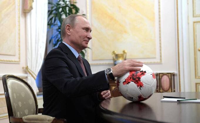 November 25, 2016. - Russia, Moscow. - Russian President Vladimir Putin during a meeting at the Kremlin with FIFA President Giovanni Infantino. KremlinxxPool 