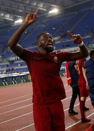 December 4, 2016 - Rome, Italy - Antonio Rudiger of AS Roma celebrating the victory during the Italian Serie A football match between S.S. Lazio and A.S. Roma at the Olympic Stadium in Rome, on december 04, 2016. SS Lazio v AS Roma - Serie A  - ZUMAn230 20161204_zaa_n230_227