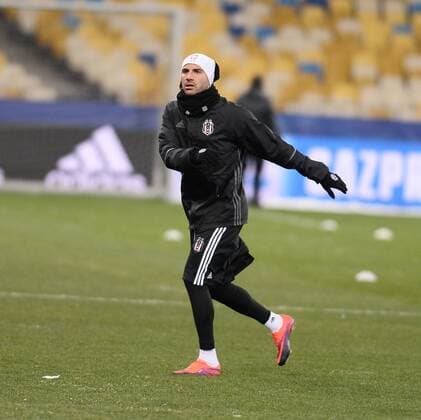 Besiktas players during a training session at NSK Olympiyskiy Stadium in Kiev, Ukraine on December 05 2016, a day before their UEFA Champions League group B match agaimnst Dynamo Kiev. Pictured: Ricardo Quaresma 