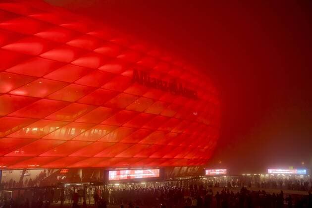 GER, UEFA CL, Feature C Bayern Muenchen (GER) vs Atletico Madrid (ESP) 06.12.2016, Allianz Arena, Muenchen, GER, UEFA CL, FC Bayern Muenchen (GER) vs Atletico Madrid (ESP) , Gruppe D, im Bild Feature Allianz Arena im Nebel Foto © nordphoto Straubmeier nordphotox xStraubmeier