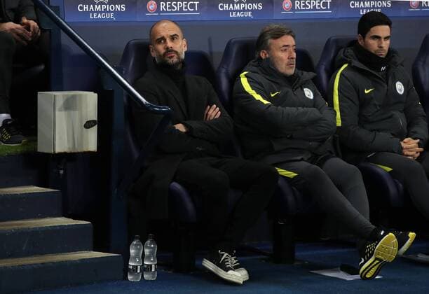 Bilder des Tages - SPORT Fußball, CL, Manchester City - Celtic Glasgow Football - 2016 2017 UEFA Champions League - Group C: Manchester City vs. Celtic Manchester City Manager Pep Guardiola during the match at the Ethihad Stadium. COLORSPORT LYNNE CAMERON 