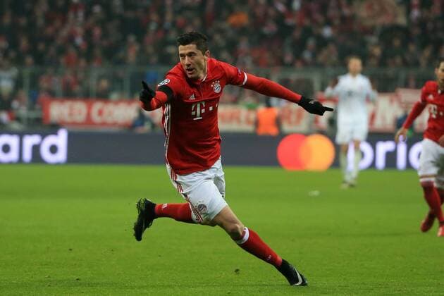 06.12.2016, CL, FCB vs Atletico Madrid, Allianz Arena Muenchen, im Bild: Robert Lewandowski (FCB) jubelt zum 1:0