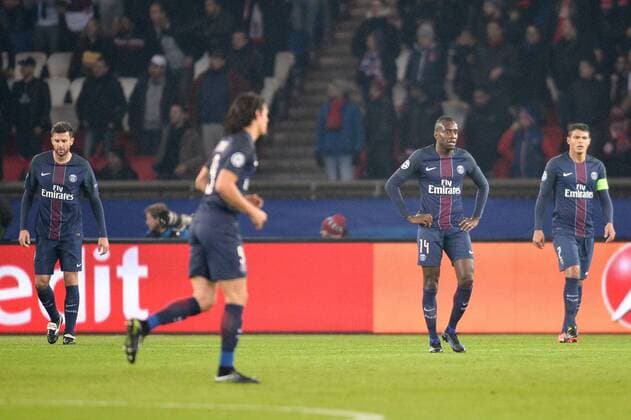 Fußball, CL, Paris St. Germain - Ludogorez Rasgrad 02 THIAGO SILVA (psg) - 14 BLAISE MATUIDI (psg) - 08 THIAGO MOTTA (psg) - Paris, Frankreich - FUssball, Champions League, Paris Saint Germain PSG vs. PFC Ludogorets Razgrad - 06 12 2016 AnthonyBIBARD FEP Panoramic 
