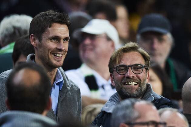 06.12.2016, xslx, Fussball UEFA Champions League, FC Barcelona Barca - Borussia Moenchengladbach, emspor, v.l. Sebastian Kehl mit Juergen Klopp vor Spielbeginn
