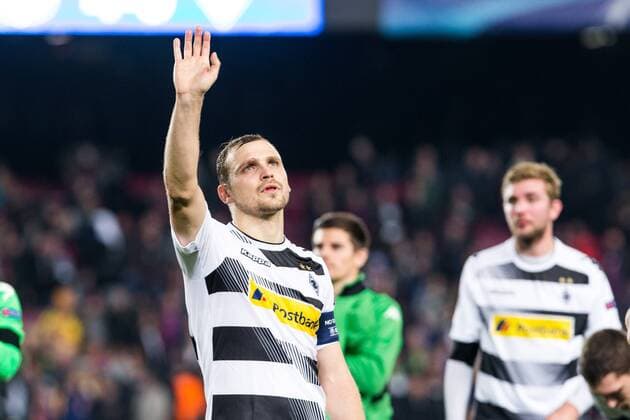 VfL Borussia Monchengladbach s Tony Jantschke during Champions League match between Futbol Club Barcelona and VfL Borussia Mönchengladbach at Camp Nou Stadium in Barcelona , Spain. December 06, 2016.  (20161206138)