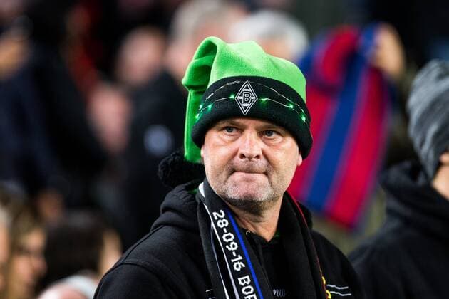 VfL Borussia Monchengladbach s supporters during Champions League match between Futbol Club Barcelona and VfL Borussia Mönchengladbach at Camp Nou Stadium in Barcelona , Spain. December 06, 2016.  (20161206010)