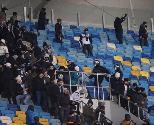 UEFA Champions League Group B match between Dynamo Kiev and Besiktas at NSK Olympiyskiy Stadium in Kiev , Ukraine , December 06 , 2016. Final Score : Dynamo Kiev 6 - Besiktas 0 Pictured Fans . 