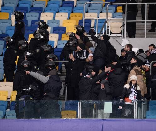 UEFA Champions League Group B match between Dynamo Kiev and Besiktas at NSK Olympiyskiy Stadium in Kiev , Ukraine , December 06 , 2016. Final Score : Dynamo Kiev 6 - Besiktas 0 Pictured Fans . 