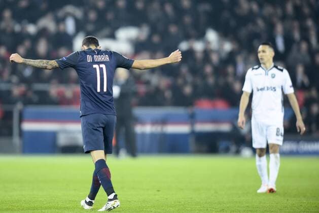 Angel Di Maria ( PSG ) FOOTBALL : Paris Saint Germain vs Ludogorez Rasgrad - Champions League - Paris - 06 12 2016 FedericoPestellini Panoramic 