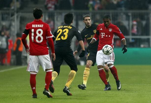 Champions League match between FC Bayern Munich and Atletico Madrid. In this picture, Lewandowski and Costa. xPabloxGarciax 