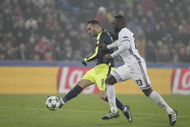06.12.2016. Basel, Switzerland. Goal scored by Lucas Perez (Arsenal) at the Champions League Group A FC Basle versus Arsenal at St. Jakob Park in Basel, Switzerland xlaurent.lairysx  ActionPlus11817720