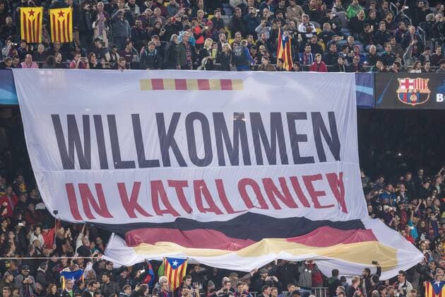 SPAIN - Dec,6th: Welcome to Catalonia during the match between FC Barcelona Barca - Borussia Monchengladbach, for the day 6 of the Champions League, played at Camp Nou Stadium on 6th December 2016 in Barcelona, Spain. (Credit: Mikel Trigueros Urbanandsport Cordon Press)  xCordonxPressx xSPAINx-xFCxBarcelonax-xBorussiaxMonchengladbachx-xxChampionsxLeaguex-x2016 17x
