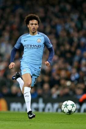 Leroy Sane of Manchester City during the Champions League Group C match at the Etihad Stadium, Manchester. Picture date: December 6th, 2016. Pic Simon Bellis Sportimage EDITORIAL USE ONLY. No use with unauthorised audio, video, data, fixture lists, club league logos or live services. Online in-match use limited to 120 images, no video emulation. No use in betting, games or single club league player publications.