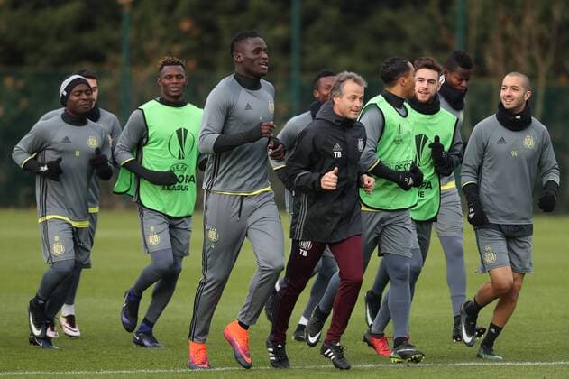 Anderlecht s players pictured during a training session of Belgian soccer team RSC Anderlecht in Brussels, Wednesday 07 December 2016. Tomorrow Anderlecht is playing the sixth and last game in the group stage (group C) of the UEFA Europa League competition against French club AS Saint-Etienne. Anderlecht is leader of the group and already qualified for the next stage. VIRGINIExLEFOUR  x04992023x