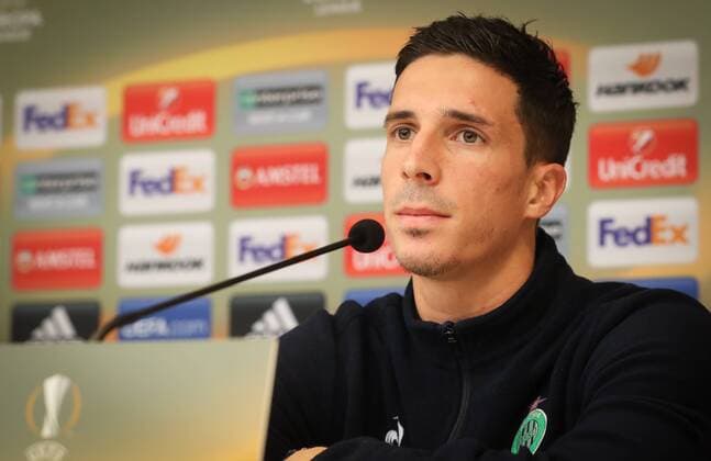 Saint-Etienne s Vincent Pajot pictured during a press conference PK Pressekonferenz of French soccer team AS Saint-Etienne in Brussels, Wednesday 07 December 2016. Tomorrow Anderlecht is playing the sixth and last game in the group stage (group C) of the UEFA Europa League competition against French club AS Saint-Etienne. Anderlecht is leader of the group and already qualified for the next stage. VIRGINIExLEFOUR  x04992641x