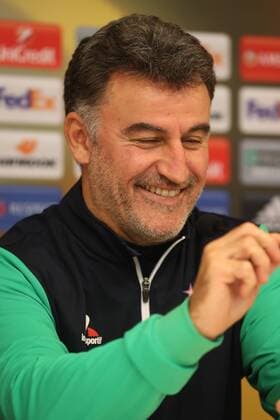 Saint-Etienne s head coach French Christophe Galtier pictured during a press conference PK Pressekonferenz of French soccer team AS Saint-Etienne in Brussels, Wednesday 07 December 2016. Tomorrow Anderlecht is playing the sixth and last game in the group stage (group C) of the UEFA Europa League competition against French club AS Saint-Etienne. Anderlecht is leader of the group and already qualified for the next stage. VIRGINIExLEFOUR  x04992636x