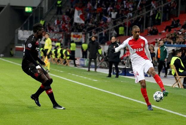 07.12.2016 - Danny Vieira da Costa (Bayer 04 Leverkusen) und Abdou Diallo (AS Monaco) (v.l.) beim Champions League Gruppenspiel (Saison 2016 17) Bayer Leverkusen - AS Monaco. Copyright Thomas Pakusch