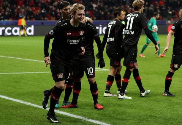 07.12.2016 -Julian Brandt (Bayer 04 Leverkusen) freut sich über sein Tor zum 0:2 beim Champions League Gruppenspiel (Saison 2016 17) Bayer Leverkusen - AS Monaco. Copyright Thomas Pakusch