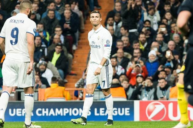 Real Madrid s Cristiano Ronaldo during Champions League match between Real Madrid and Borussia Dortmund at Santiago Bernabeu Stadium in Madrid , Spain. December 07, 2016.  (20161207076)