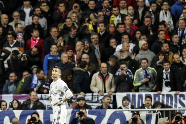 Cristiano Ronaldo of Real Madridduring the UEFA Champions League group F match between Real Madrid and Borussia Dortmund on December 07, 2016 at the Santiago Bernabeu stadium in Madrid, Spain. Real Madrid v Borussia Dortmund UEFA Champions League 2016 2017 xVIxxIVx 6723565