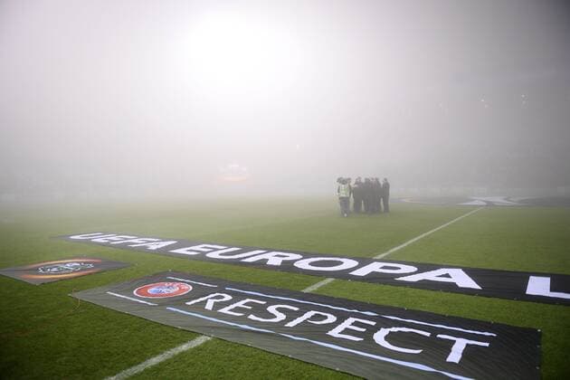 Fußball, EL, US Sassuolo Calcio - KRC Genk, Spielausfall wegen Nebels Illustration picture shows the fog before the sixth and last game of the group stage of the Europa League competition, in Group F, between Italian Club Sassuolo and Belgian first league soccer team KRC Genk in Parma, Italy, Thursday 08 December 2016. YORICKxJANSENS  x04993973x