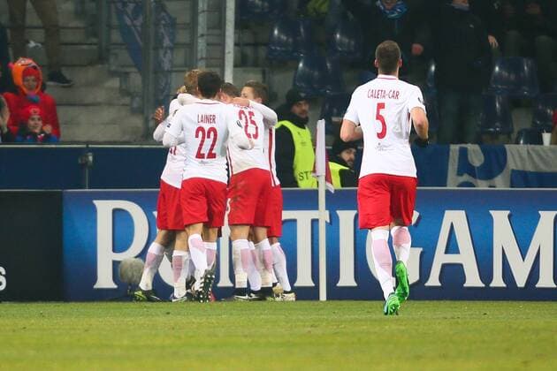 SOCCER - UEFA EL, RBS vs Schalke SALZBURG,AUSTRIA,08.DEC.16 - SOCCER - UEFA Europa League, group stage, Red Bull Salzburg vs FC Schalke 04. Image shows the rejoicing of RBS. GEPAxpictures xFelixxRoittner