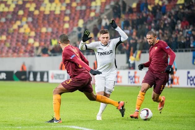 UEFA Europa League 2016-2017, Group E game between FC Astra Giurgiu (ROU) and AS Roma (ITA) December 2016 December 8, 2016: Bruno Peres 13 of AS Roma during the UEFA Europa League 2016-2017, Group E game between FC Astra Giurgiu (ROU) and AS Roma (ITA) at National Arena, Bucharest, Romania ROU. Foto: