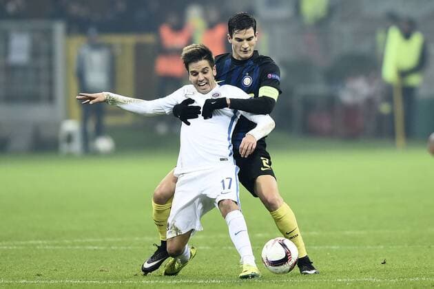 Europa League Inter Mailand - Sparta Prag Ales Cermak-Marco Andreolli 