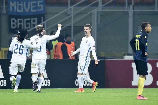 Europa League Inter Mailand - Sparta Prag Jubel gol Lukas Marecek 