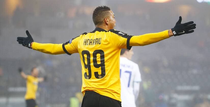 08.12.2016 Stade de Suisse Bern , SCHWEIZ , Saison 2016 2017 Herren UEFA Europa League Gruppenphase BSC Young Boys Bern - FC Astana Guillaume Hoarau (Young Boys) 