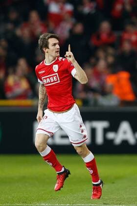Standard s Benito Raman celebrates after scoring during the sixth and last game of the group stage (group G) of the Europa League competition between Belgian soccer team Standard de Liege and Dutch club Ajax Amsterdam in Liege, Thursday 08 December 2016. BRUNOxFAHY  x04994314x