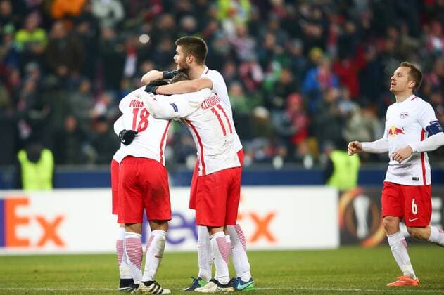 SOCCER - UEFA EL, RBS vs Schalke SALZBURG,AUSTRIA,08.DEC.16 - SOCCER - UEFA Europa League, group stage, Red Bull Salzburg vs FC Schalke 04. Image shows the rejoicing of RBS. GEPAxpictures xFelixxRoittner